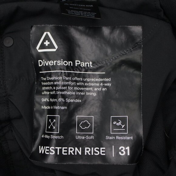 Western Rise Diversion Pants Mens 31 Black 4 Way Stretch Ultra-Soft w/32" inseam - Picture 13 of 14